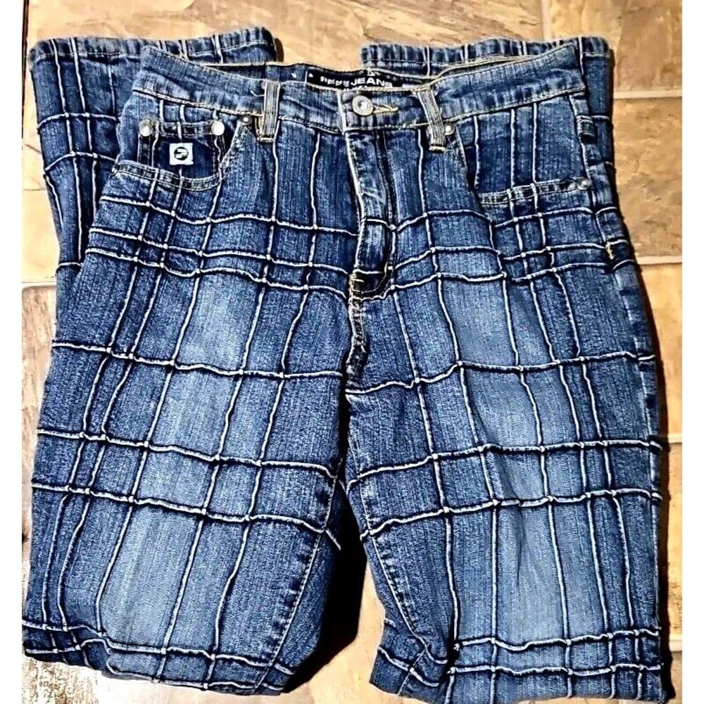 VTG PEPE JEANS UK RARE 4 26X28 10" Rise Pleated 5 Pkt Stretch 70s Hippie Boho
